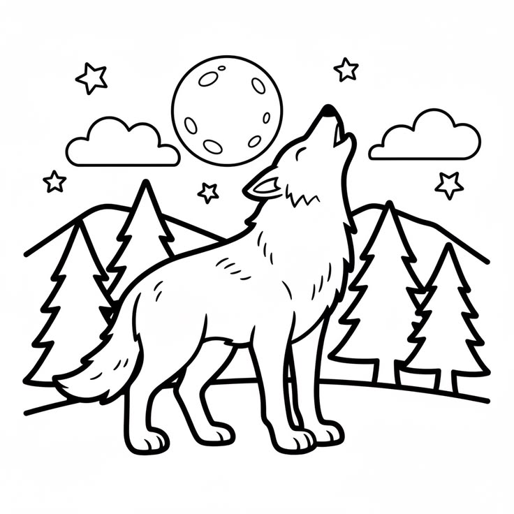 Wolf & Moon