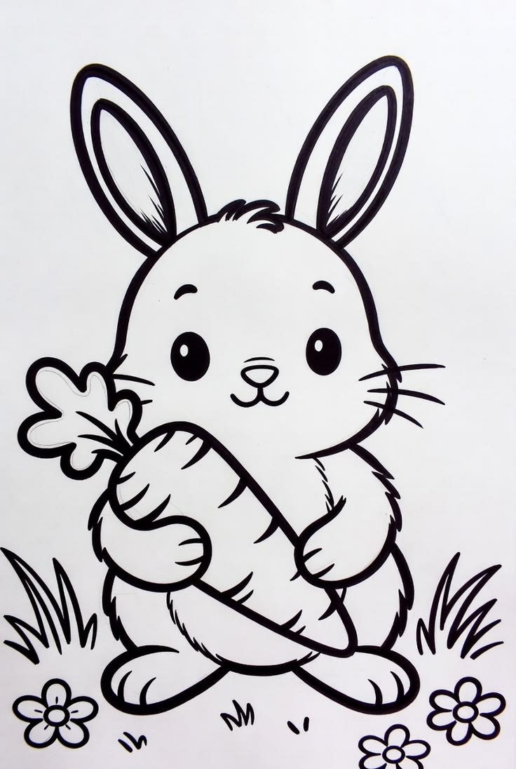 Bunny with Flowers